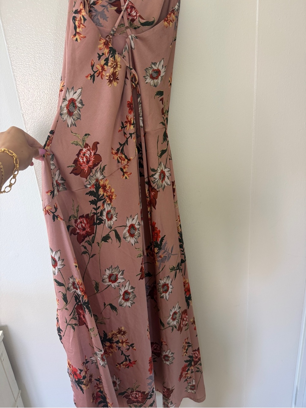 Astr Floral Cowl Neck Midi Dress in Rose - Picture 5 of 8